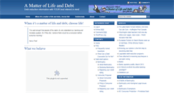Desktop Screenshot of amatteroflifeanddebt.com